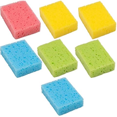 Werkzeyt ZYT29210 Universal Sponge 100 x 70 x 30 mm Set of 7 Absorbent Foam for Household Cleaning/Cleaning Sponge/Car Sponge/Cleaning Sponge/Multi-Coloured Cover