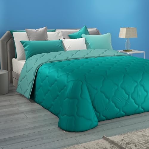 Medal Copriletto Trapuntato Matrimoniale Imbottitura 150 GR/MQ, 260 x 270 cm - Trapuntina Primaverile Mezza Stagione - Coperta 100% Made in Italy