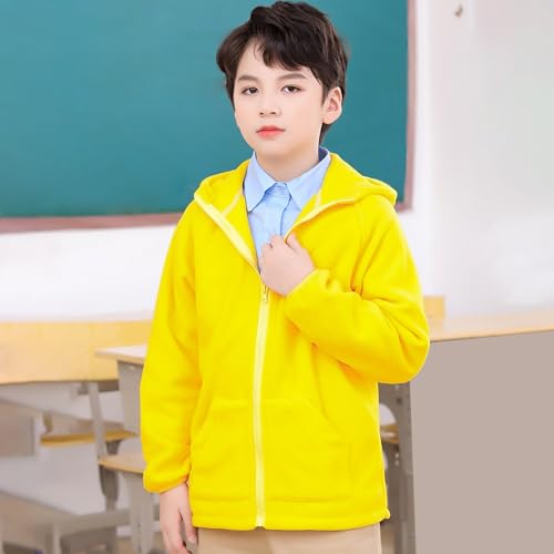Boys' Polar Fleece Full-Zip Hooded Jacket Fall Lightweight Windproof Coat Kids Fleece Hoodie Sweatshirt with Pockets2