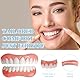 2 Sätze Silikon Zahnprothesen Zahnersatz zum Aufstecken Silicone Reline Denture Set 6 × 1,9 Cm/5,7 × 2 Cm Provisorische Zahnprothese für Frauen Männer Geeignet für Silikon-Zahnimplantate