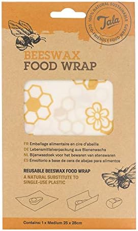 Tala Reusable Beeswax Food Wraps, Honeycomb Patterned design, Measuring 25cm x 28cm