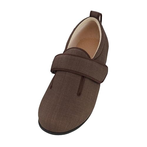 介護シューズ あゆみ ダブルマジックIII 施設・院内用 茶 M 22.0-22.5cm 足囲3E 両足