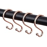 Generic Shower Curtain Hooks Rings, Rust-Resistant Metal Double Glide Shower Hooks for Bathroom Shower Rods Curtains, Set of 12 Hooks(Gold)