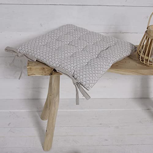 Today Galette De Chaise Matelassé en Coton - Slow Life - 38 X 38 Cm - Beige