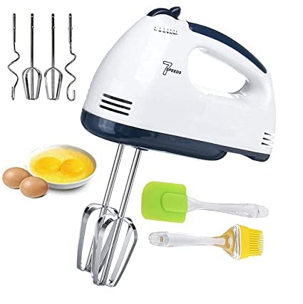 HOOK || 260 watt Electric Hand Mixer 7 Speed Hand Blender Beater Machine for Cake/Cream Mix, Food Blender Bitter for Kitchen (White).