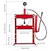 GarveeTech 10 T Hydraulic Press, Heavy Duty H Frame Garage Hydraulic Shop Press with 2 Press Plates, Adjustable Work Table Height, Red