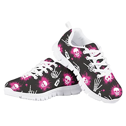 Halloween Slip-On Skull Sneaker Casual Fashion Running Shoes Comfortable Lightweight Walking Tennis Sneakers for Girl Boy