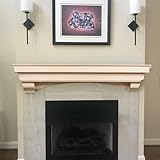 MANTELSDIRECT Salem Wood Mantel Shelf with Arched Corbels - Unfinished 60 Inch | Wooden Rustic Wall Mounted Shelf from Pine Wood - Perfect for Fireplaces, TVs & Décor