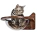 COSTWAY Wandliege Holz Katzenliege Katzenbett Katzen Korb transparent Katzenregal Wandmöbel Katzentreppe Wandmontage Katzenmöbel 40x40x23cm
