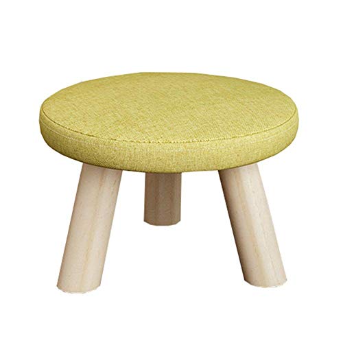 Tabouret Créatif en Bois Massif Salon Design Tissu Vert B-Vert