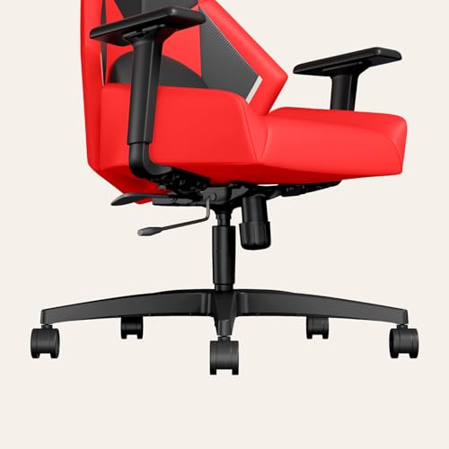 Image of Interio by Godrej Venox High Back Synthetic Leather Ergonomic Gaming Chair (Red) 1-Year Warranty, 3D Armrest, Magnetic Lumbar and Headrest Adjustable