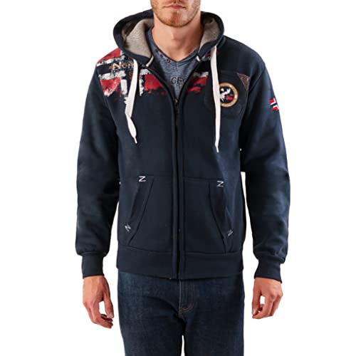 Geographical Norway FESPOTE Men - Sudadera Bolsillo Canguro Hombre - Sudadera Logotipo Hombre - Hoodie Manga Larga Capucha Hood - Sudadera Invierno Capucha Cremallera Sweat Cover