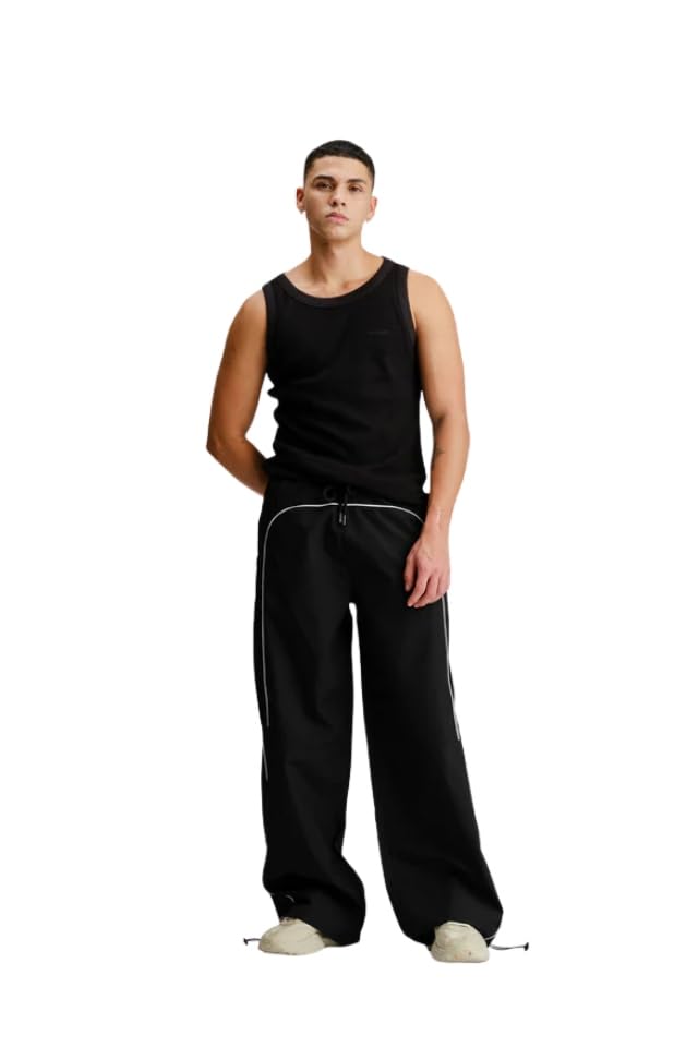 Image of BONKERS Black Sporty Deconstructed Loose Pants