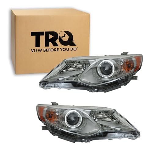 Image of TRQ Headlight Assembly Set TO2502211 TO2503211 Compatible with 2012-2014 Toyota Camry