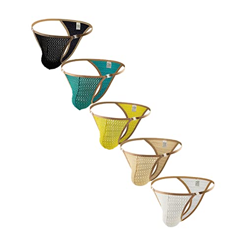 Men Thongs Mesh G Strings Thongs Briefs Breathable Sexy Bikini Underpants