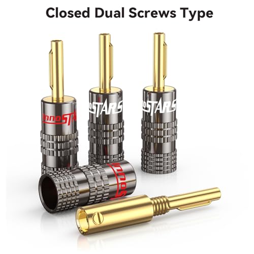 Conectores banana 2 pares 24K chapados en oro miniatura 3