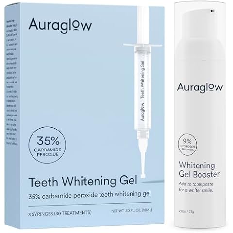 Auraglow 35% Teeth Whitening Gel & Whitening Gel Toothpaste Booster Cover
