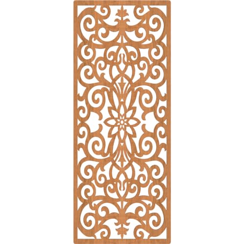 Image of Buel Decorative Pierced Fretwork Wood Wall Panels, 19 3 /8 inchW x 49 3 /8 inchH x 3 /8 inchT, Cherry