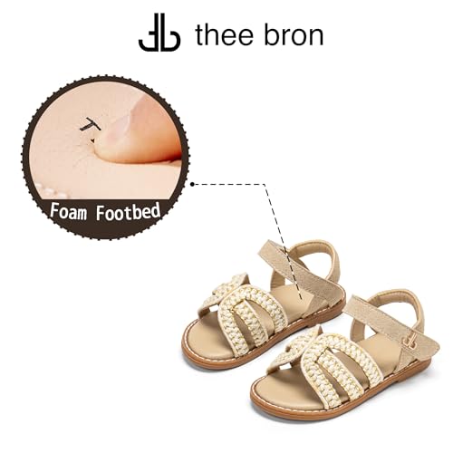 Image of Girls Gladiator Sandals with Adjustable Buckle Comfy Ankle Strappy Flat Shoes
