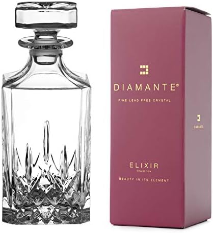 DIAMANTE Whisky Decanter Dorchester Collection | Crystal Decanter 750ml | Gift Box