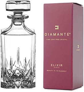 DIAMANTE Whisky Decanter Dorchester Collection | Crystal Decanter 750ml | Gift Box