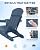 GarveeLife Folding Adirondack Chair Set of 2 with Side Table, All-Weather HDPE Outdoor Chair, Wooden Textured with Cup Holder for patios, Decks, Gardens, fire pits, Navy Blue