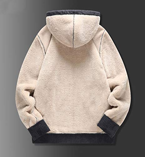 chouyatou Men's Thicken Sherpa Lined Zip Hooded Fuzzy Sweatshirt Jacket Hoodie4