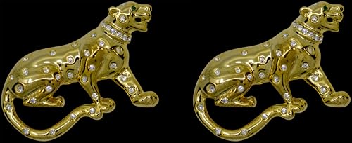 Image of Set of 2 Brooch Lapel Pins With Rhinestones