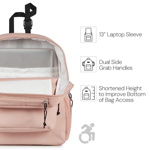 Image of JanSport Central Adaptive Backpack - Wheelchair & Walker Compatible, Tuck-Away Shoulder Straps, Adjustable Backrest Loops & Anchor Straps, Iconic Design, Mj Cooper Galaxy Iii