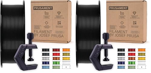 Image of Prusament Jet Black, PETG Filament 1.75mm 1kg Spool (2.2 lbs), Diameter Tolerance + /- 0.02mm (Pack of 2)