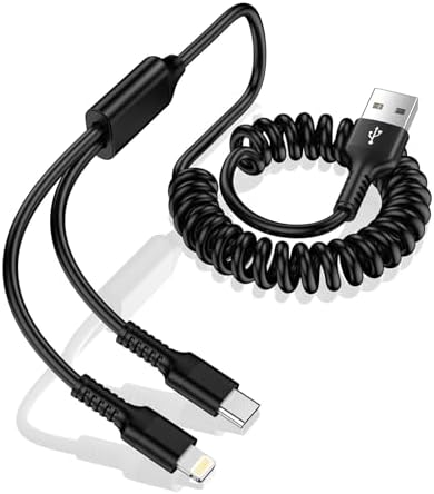 Amazon.co.jp: コイル 2in1 充電ケーブル カールコード iPhone 充電ケーブル &USB-C ケーブル MFI認証 ...