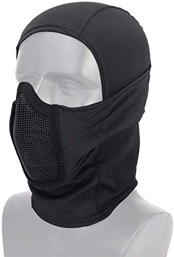 Lejunjie Tactical Gear Breathable Balaclava Mesh Mask Ninja Style Full Face Airsoft Mask Windproof Motorcycle Cycling Hood Neck Warmer #TOP1