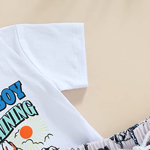 Toddler Baby Boy Western Outfit Cowboy Short Sleeve T-Shirt Top Shorts Set Infant Casual Summer Clothes4