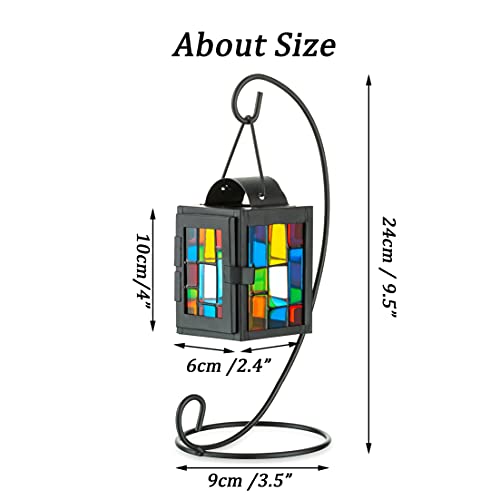 Romadedi Candle Lantern Moroccan Decorative - Tabletop Ornament Accent Tealight Candleholder Set Of 2 Vintage Hanging Lantern For Home Mantel Decor #TOP1