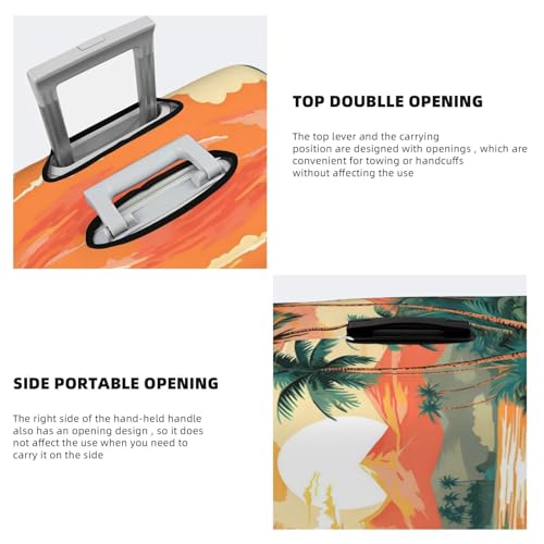 Hawaiian Tropical Coconut Seaside Luggage Cover Elastic Travel Suitcase Covers, Anti Scratch Dust Proof Baggage Covers, Fits 22-24 inch Suitcases4