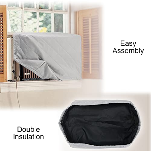 Image of BEWAVE Indoor Air Conditioner Cover Window AC Unit Cover with Drawstring Double Insulation for Inside(28 inchx20 inchx3.5 inch)
