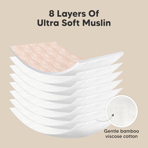 KeaBabies 5-Pack Muslin Burp Cloths Baby Boy, Girl - Very Absorbent Baby Burp Cloth Rags, 8-Layers Cotton Muslin Towel, Super Soft Spit Up Rags, No Shrink Washcloths4