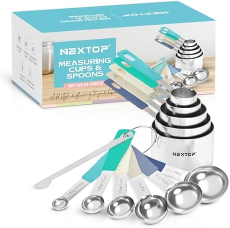 Nextop 14-Piece Stainless Steel Measuring Cups and Measuring Spoo...