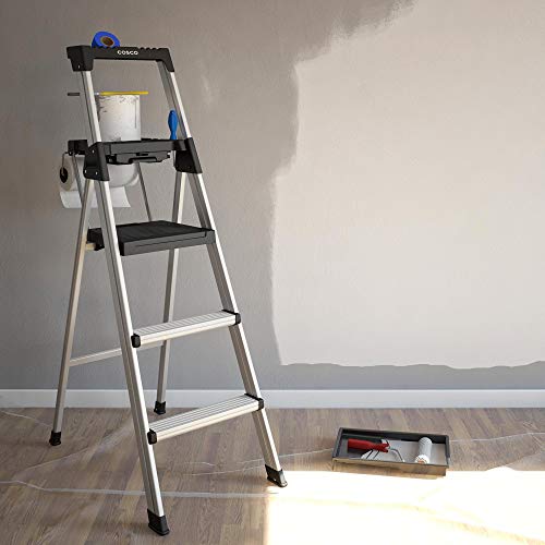 COSCO 20502ABL1E Signature Series Step Ladder, 5ft, Aluminum