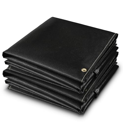 Image of YESWELDER Heavy Duty Silicone Coating Fiberglass Welding Blanket, 2 Pack 4 x 6ft Fireproof Insulation Blanket, 1/3”(8mm) Thickened Weld Cover with Grommets, Thermal Resistant Welding Curtain Mat Grill