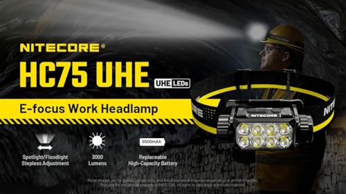 Linterna frontal recargable Nitecore HC75 UHE foco E-Focus sustituto de linterna HC68 2