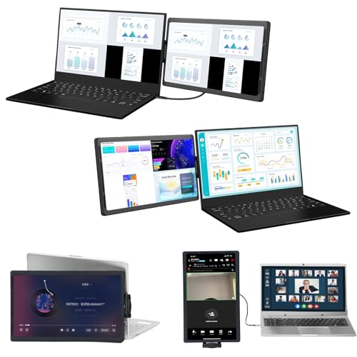 Anvazise Extensor De Monitor De Laptop,15.6 inch Monitor portátil Duas Telas 1920 × 1080 FHD IPS Mon