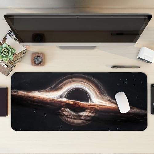 Image of Black Hole XL Extended Gaming Mouse Pad | XXL Large Desk Mat 60x30cm for Laptop & PC | Non-Slip Rubber Base, Waterproof, Durable & Smooth Surface | Office, Gaming & Study