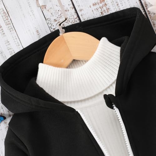 Little Girls Boys Fall Winter Zipper Hooded Coat Kids Long Sleeve Causal Jacket Classic Solid Trendy Sweatshirt with Pockets3