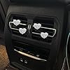 4 Pcs Bling Bling Heart Shaped Air Vent Clips, Crystal Air Fresheners Vent Clips Charms Rhinestone Diffuser Vent Clip Interior Decoration Cute Car Decor for Women Car Accessories #4