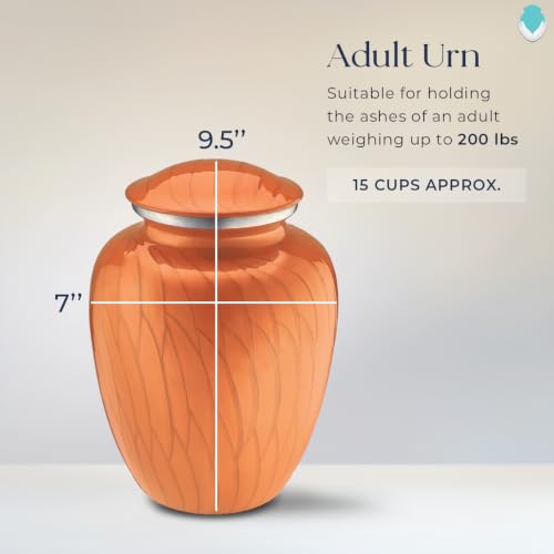 Image of Geturns Embrace Adult Custom Butterfly Cremation Urns for Human Ashes I Pearl Orange Large Funeral Urn for Female and Male I 200 lbs (Pearl Orange)