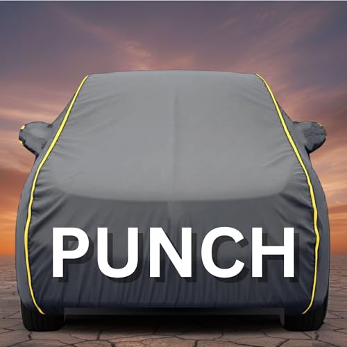 Image of Premium Grey Series 100% Waterproof Car Body Cover for Punch Cover (All Models) with Mirror Pockets | Triple Stitched, Elastic, Custom Fit, Heat Resistant, Anti-Dust, All-Weather Cover