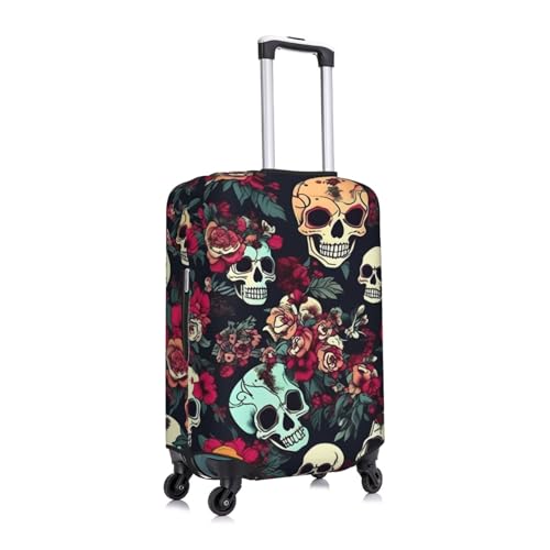 Colorful floral skulls Luggage Covers For Suitcase Approved,Suitcase Cover Protector Fit 18-32 InchLuggage, Small3