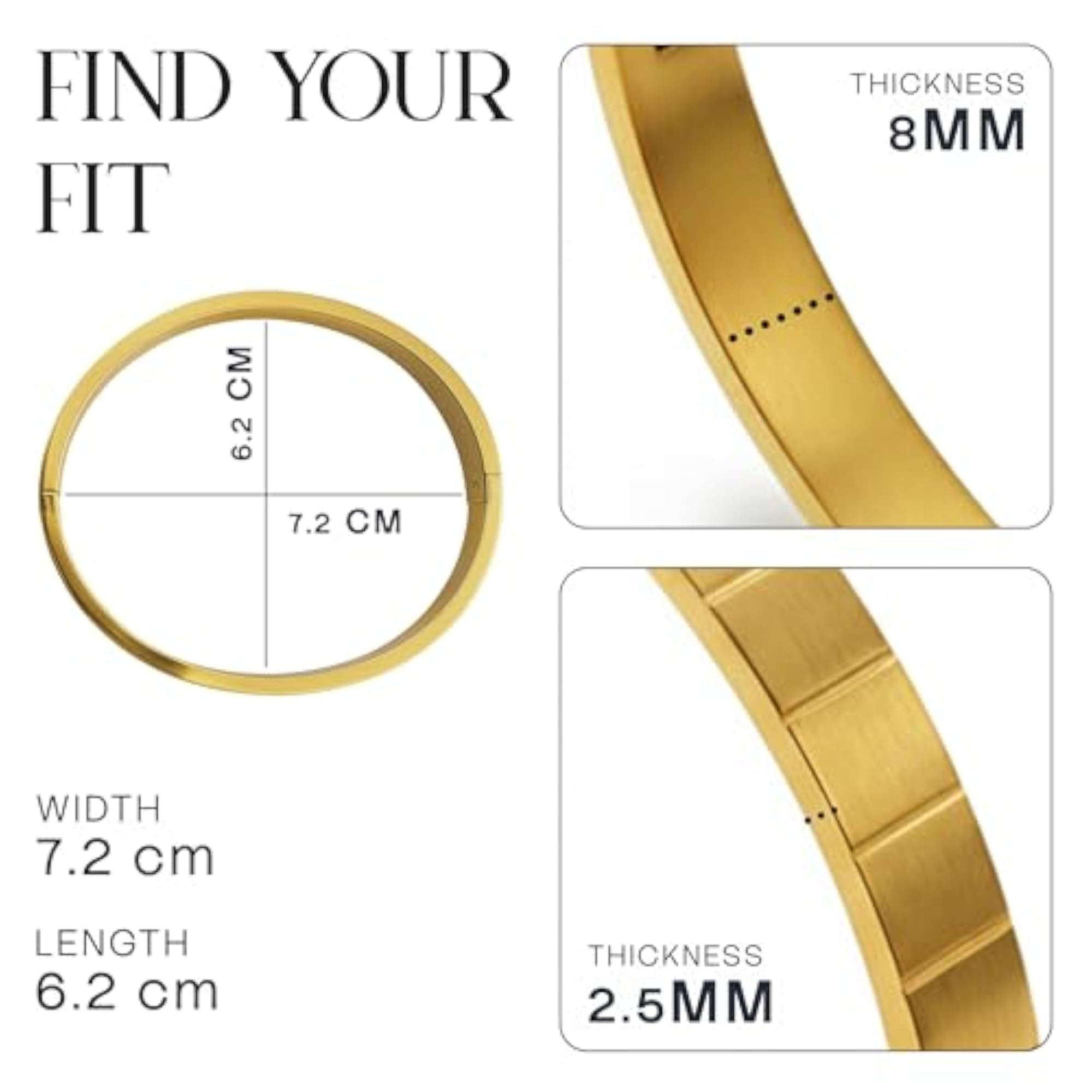 Stainless Steel Kada Bracelet for Men, Premium Wristwear