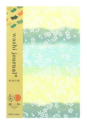 紙TO和 御朱印帳 花鳥風月シリーズ 蛇腹式 (河面の桜) (Lサイズ(大判))